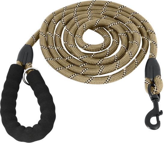 KCMultisupplies Hondenriem 3 Meter - Reflecterende Hondenlijn - Met Gevoerd Handvat - Geschikt voor Grote en Kleine Honden - Nylon Looplijn