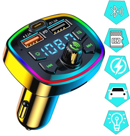 In Auto Mp3 Speler Bluetooth 5.0 FM Zender met U D... - Vicedeal