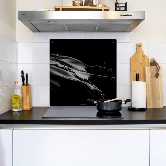 KitchenYeah® Protection plaque induction 60x55 cm - Noir - Splash - Eau - Protege plaque de cuisson - Couvre plaque induction - Protecteur d'induction - Cuisine
