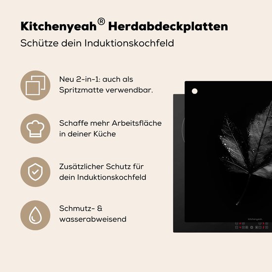 KitchenYeah® Protection plaque induction 60x55 cm - Noir - Lame - Protege plaque de cuisson - Couvre plaque induction - Protecteur d'induction - Cuisine