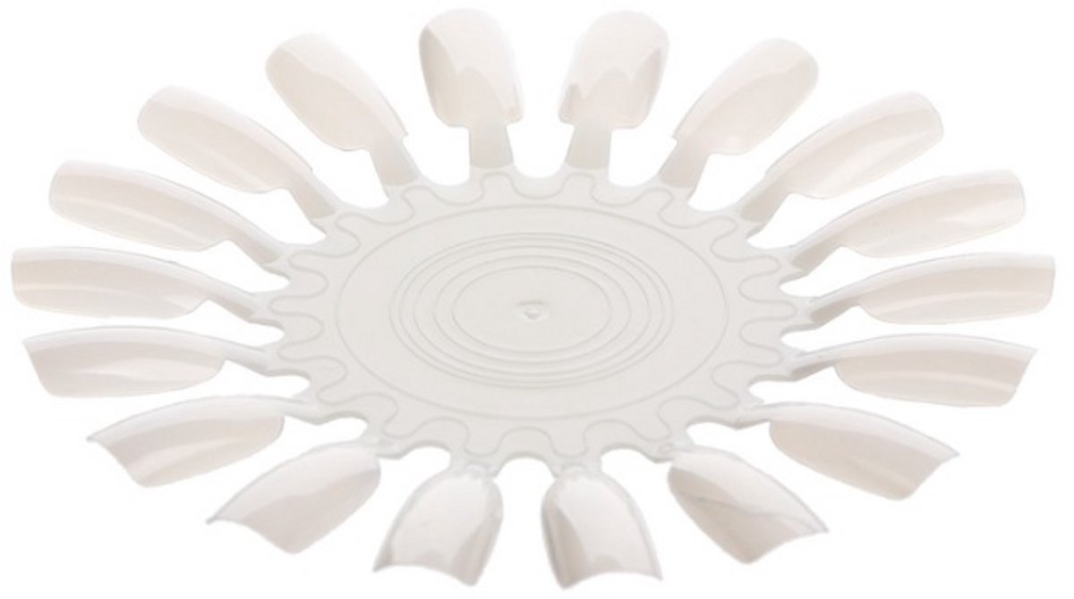 Goedkoopste LOUZIR Nagels display art- Glitter acryl Wheel board - wit - Clear false nail- Nagelwiel