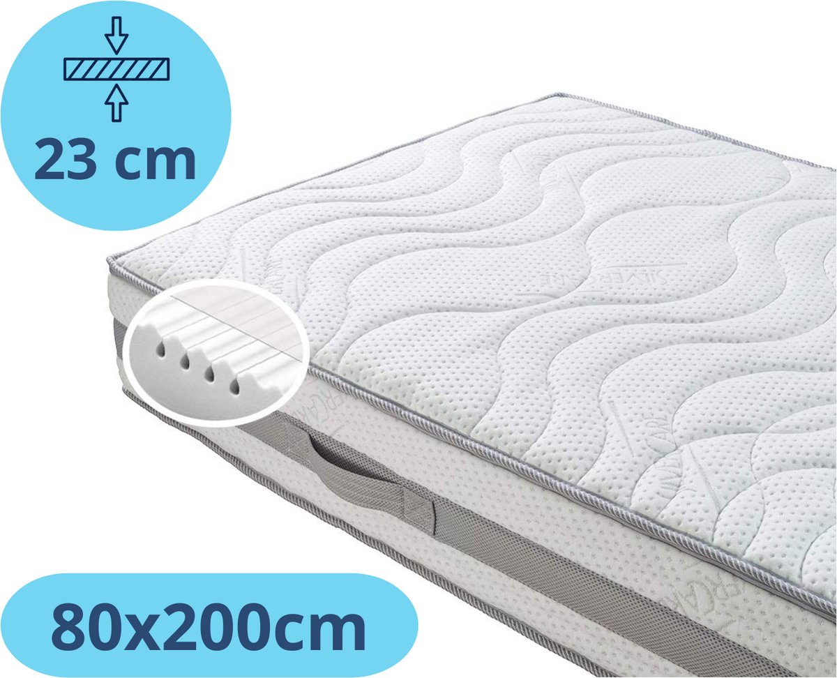 Densi HR - Matras - 80x200 - Orthopedisch Koudschuim - 7 Comfortzones - Medisch & Ventilerend - Anti-Allergisch - Stevig en Comfortabel - 23cm dik