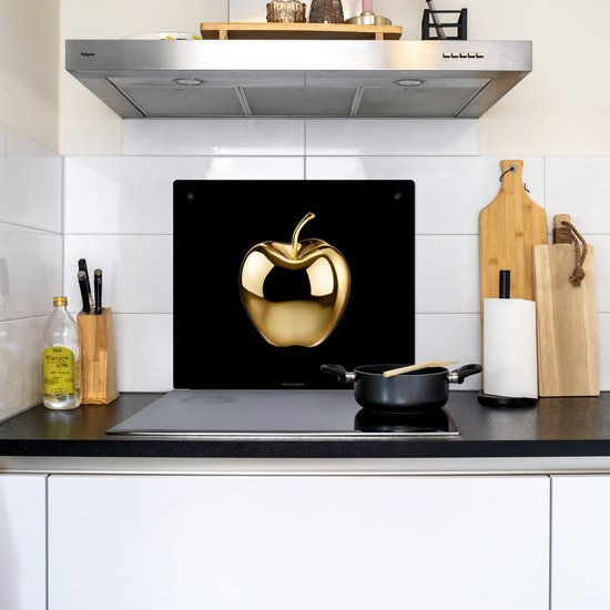 KitchenYeah® Protection plaque induction 60x52 cm - Apple - Or - Chrome - Noir - Protege plaque de cuisson - Couvre plaque induction - Protecteur d'induction - Cuisine
