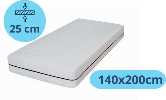 Densi Matras - Medisch Koudschuim - 140x200cm - 25cm - 7 Comfortzones - Medisch & Ventilerend - Anti-Allergisch - gratis retourneren