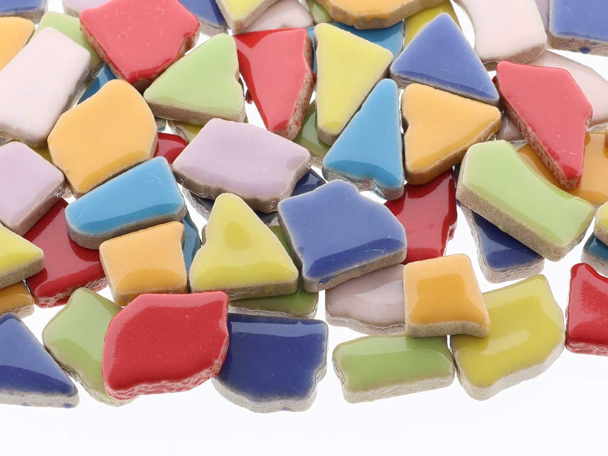 Mozaïek puzzelsteentjes keramiek - mix colorful; 500 gram XL-pack