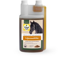 VITALstyle Lijnzaadolie - Paarden Supplement - Dé Gezonde Aanvulling Op De Voeding - Met Omega 3, 6 & 9 Vetzuren - 1 L