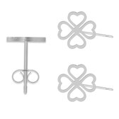 SLUYNZ 925 Sterling Zilveren Creolen Oorbellen voor Dames CZ Klaver Creolen Oorbellen Hangende Huggie Oorbellen Oorhangers, 1.9 CM, Sterling zilver, Zirkonia