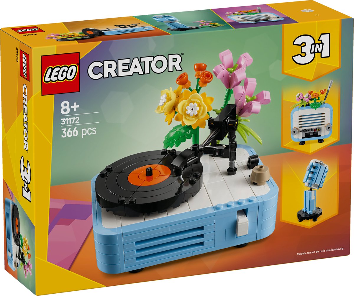 PRIMUS レコード 2枚セット LEGO® Creator 3in1 Platenspeler met bloemen muziekset, herbouwbaar