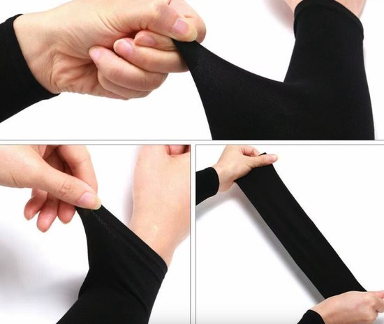 Hiden - Arm Sleeve Warmers - Running Sleeves - Fietsen - Wintersport - Vrouwen - Mannen - 2 stuks - Zwart van Hiden — afbeelding 3