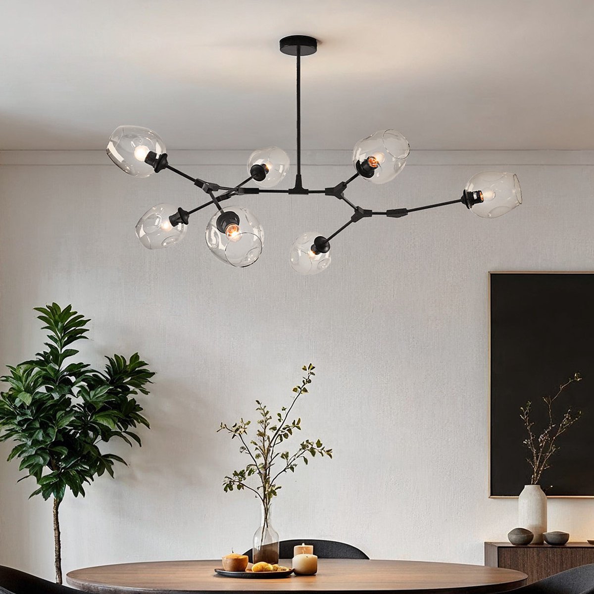 LumenXL - 7-lichts zwart met transparant glas - Philip - E27