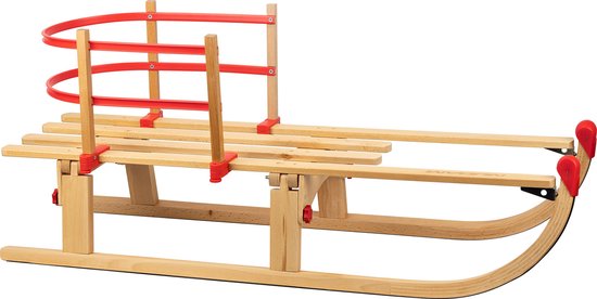 Slee- houten- gelakt- met rugleuning - 90 cm