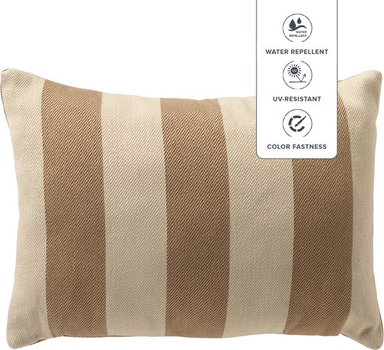Dutch Décor CYRUS - Coussin d'extérieur 40x60 cm - déperlant et UV-résistant - Irish Cream - Beige