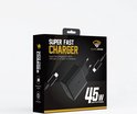 Emballage du chargeur rapide Golden Sound 45W avec images du chargeur et du câble.