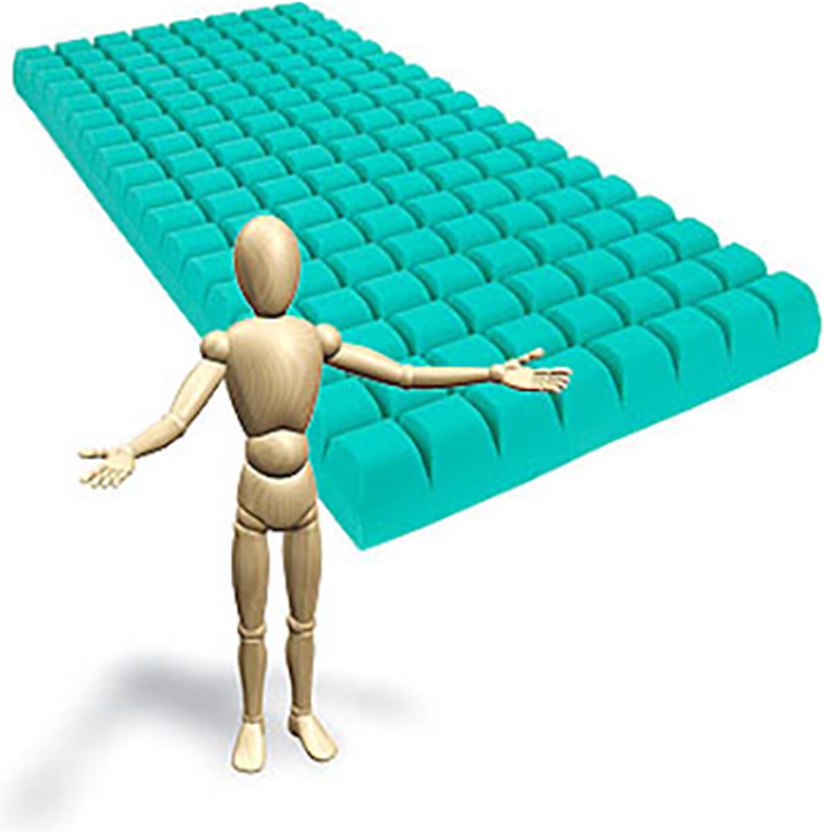 Standaard Zorgbedmatras Schuimstofmatras 14cm dik - 90cm breed 200cm lengte