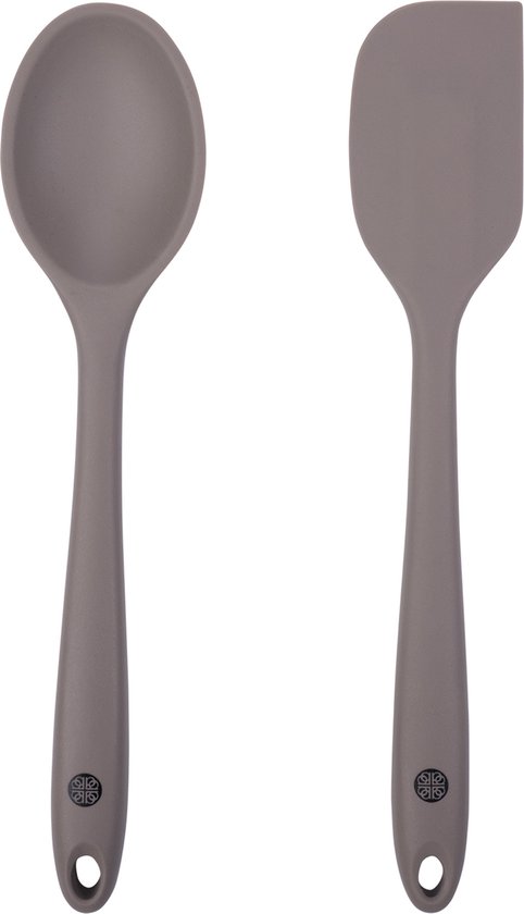 Joseph Joseph - Uni-tool 5-in-1 siliconen kookgerei, sleuflepel, spindel, snijgereedschap, stevige lepel en spatel in één- grijs : Joseph Joseph