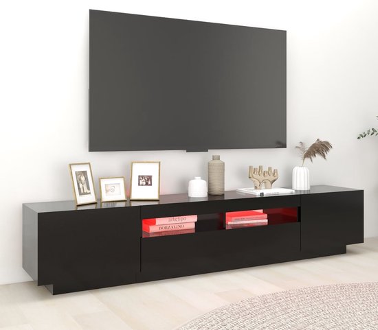 vidaXL Tv-meubel met LED 200x35x40 cm betongrijs