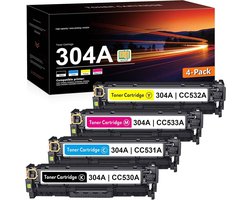weCare 4-pack - Geschikt voor HP 304 / HP 304A Toner cartridges - Geschikt voor HP Color LaserJet CM2320FXI - CM2320NF - CM2320 - CP2025 - CP2025N - CP2025DN