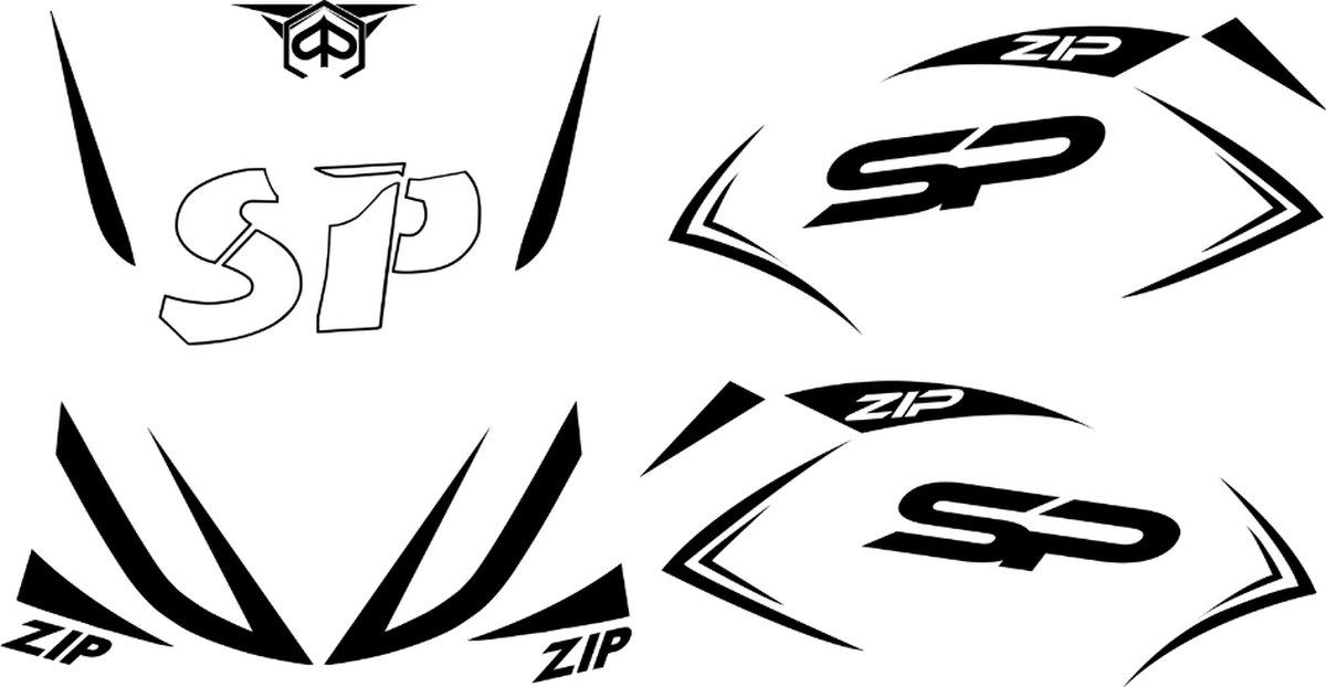 Stickerset Special Zip SP - Zwart