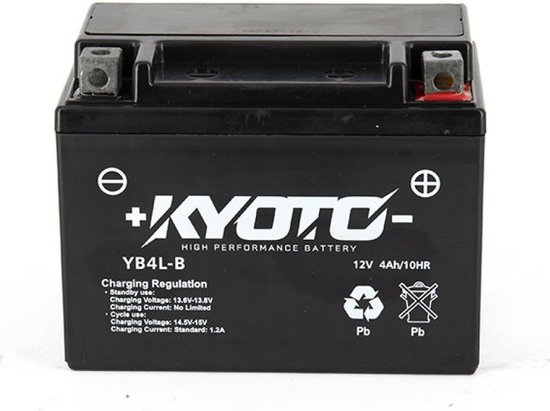 accu sla kyoto voor motor suzuki 80 ts x 1984-1988 yb4l-b sla / 12v 4ah nieuw