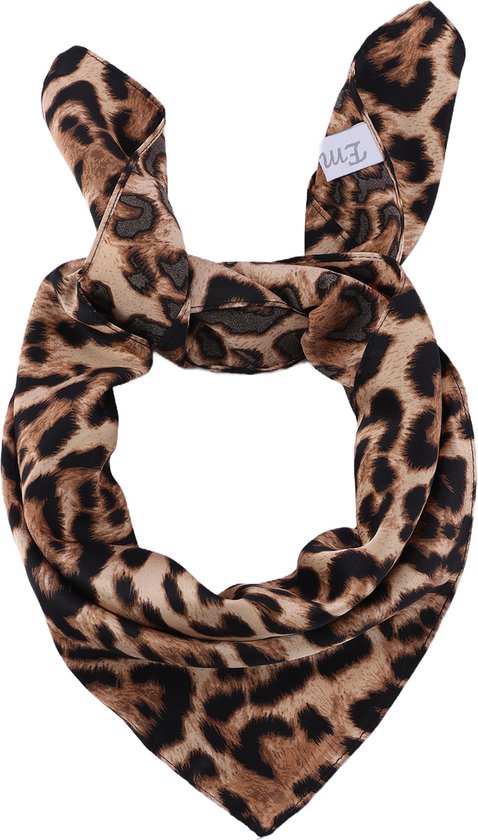 Emilie scarves - Sjaal - satijn - panterprint - vierkant 60*60 cm
