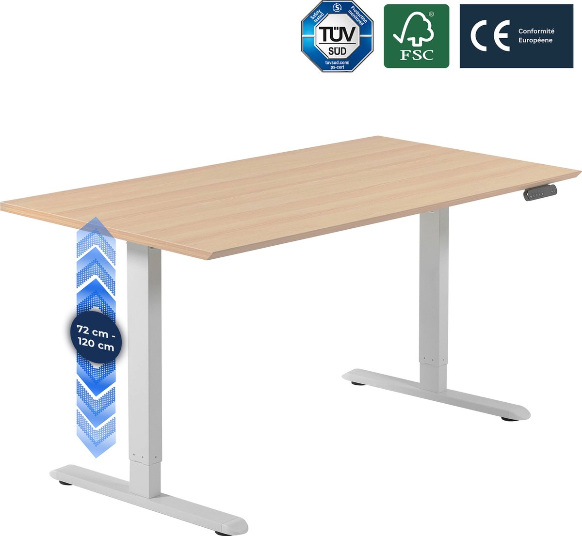 Backerz Zit Sta Bureau Elektrisch Verstelbaar 120x60 cm