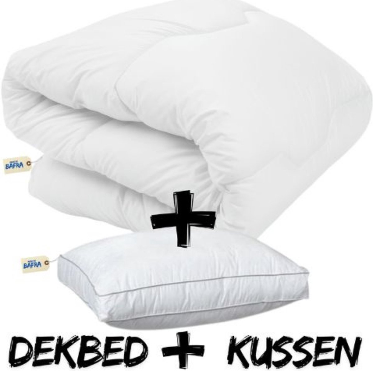 Bafra dekbed set - All Year Dekbed - Dekbed met hoofdkussen - Antiallergische Dekbed 140x200 cm - Box hoofdkussen - Ultra soft imitatie dons