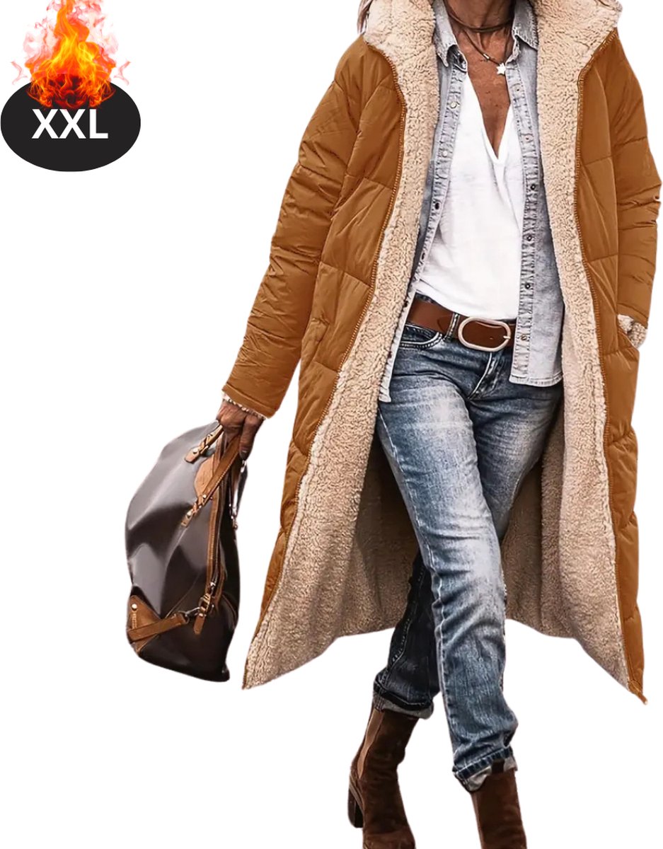 Bovista Winterjas Parka Dames Winter Jas Volwassen Stijlvol Aarde Geel