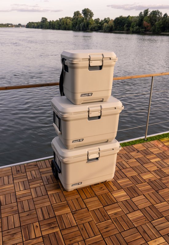 Coleman 55QT Pro Cooler koelbox - 52 liter koelbox - 360 graden geïsoleerd - houdt ijs 5 dagen koud - Champignonkleurig van Merkloos — afbeelding 4
