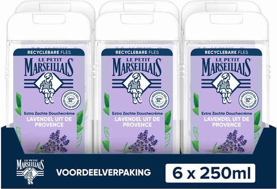 Le Petit Marseillais® Lavande de Provence crème douche 250 ml - Lot de 6