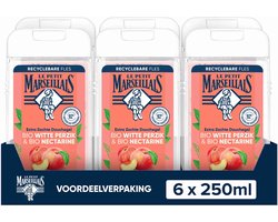 Le Petit Marseillais douchegel voordeelverpakking - Bio Witte Perzik & Bio Nectarine - extra zacht - hydraterend - 6 x 250 ml