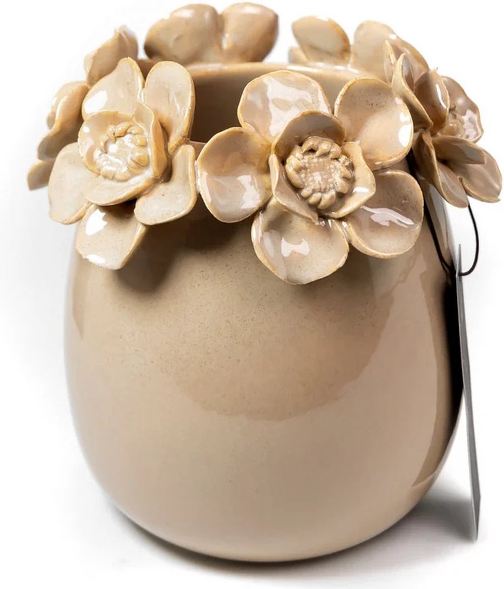 Villa Pottery Vaas Jolie 4 Mosterd Geel reactief 14x14x16