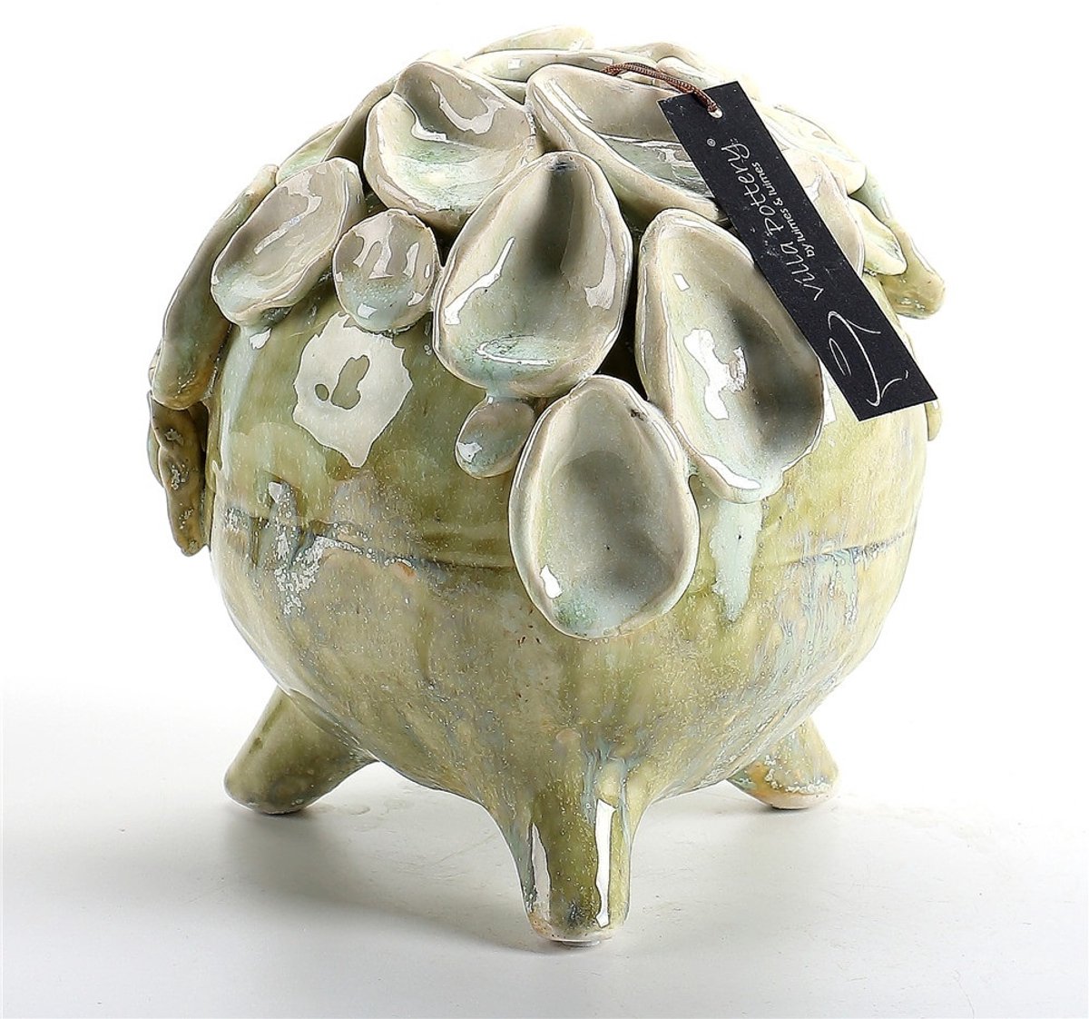 Villa Pottery Groene Schelpenvaas Suus D17xH17