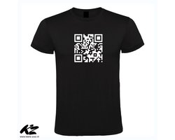 QR Code (F**k You) - Kids T-Shirt - 164 (14/15 jaar) - Zwart