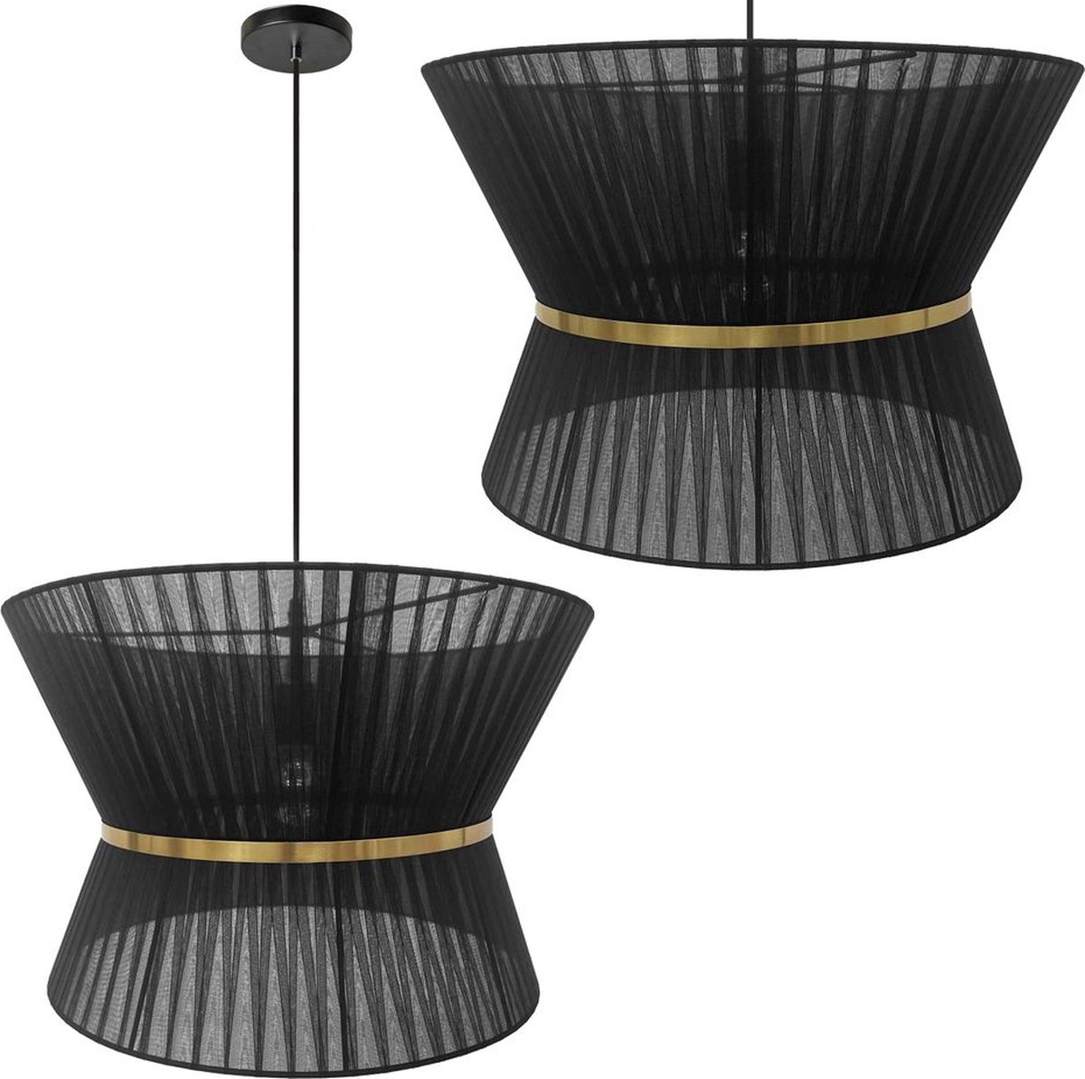Toolight App1503-1Cp Hanglamp Zwart 50X50,5X32,5Cm