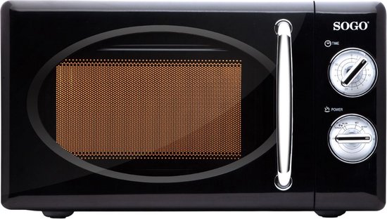 SOGO Retro Magnetron Vrijstaand - 20 liter - Met Timer en Ontdooifunctie - 5 Vermogensstanden - 700 watt - Zwart