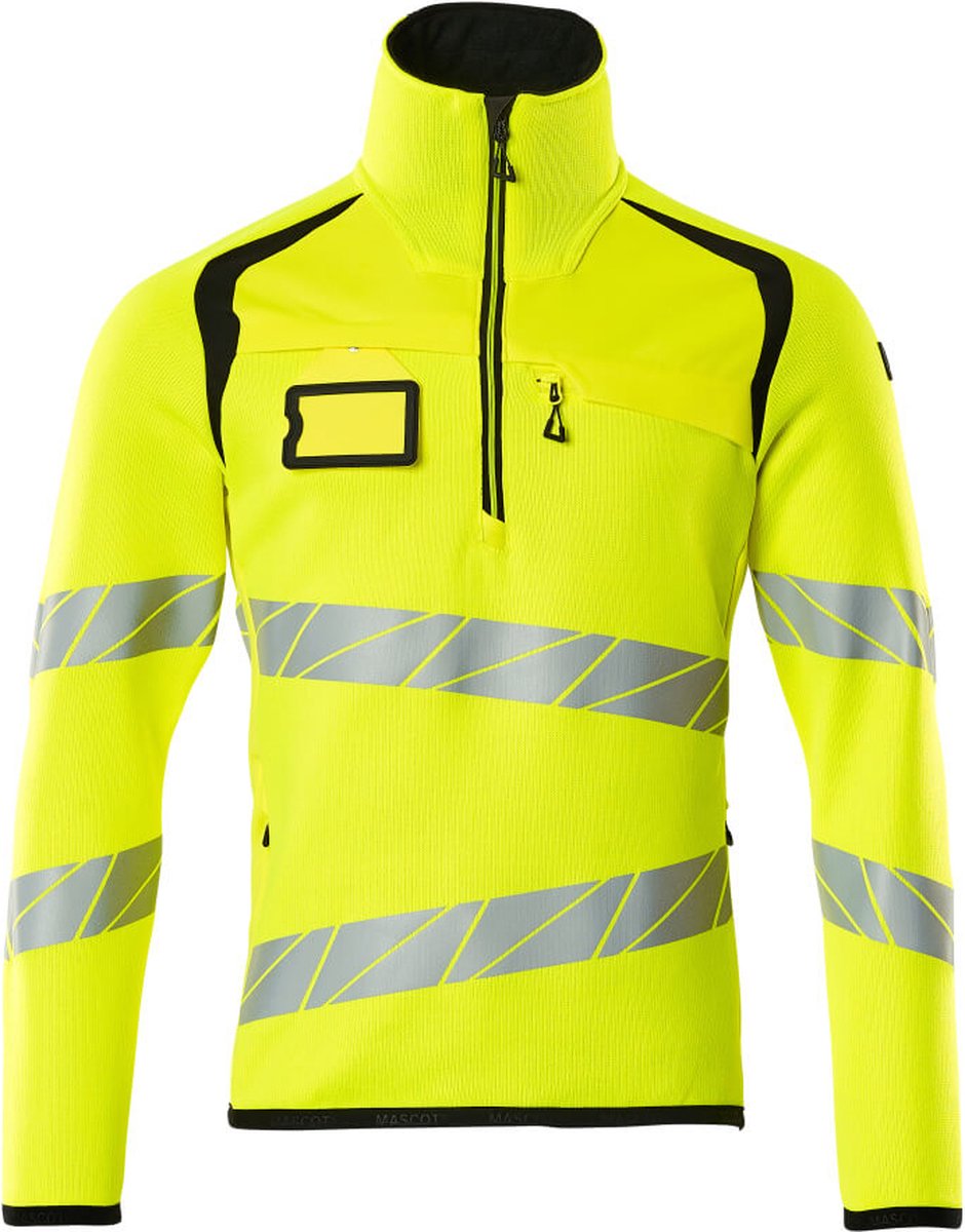 Mascot Accelerate Safe Gebreide trui met korte rits 19005-351 - Hi-Vis geel/zwart - L