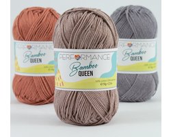 5 bollen Bamboo queen - warm taupe (2038) - 50 grams bamboe met katoen garen - super zacht haakgaren