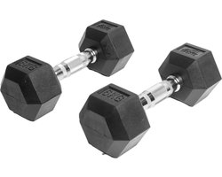 AJ-Sports Hex Dumbells 6kg - 2 x 6 kg Dumbell - Gewichten - Dumbells set - Gewichten set - Halterset - Fitness gewichten - Krachttraining - Fitness