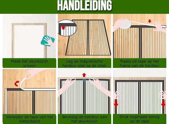 JEAS - Magnetisch Vliegengordijn - 210 x 90cm - Horgordijn - Hordeur - Deurgordijn - Zwart