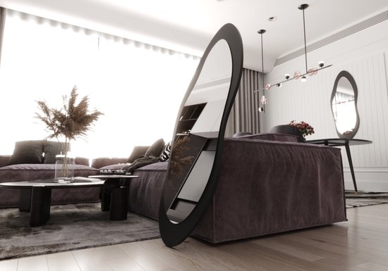 Mano Collection - Pandora - Zwart 130x50 cm Spiegel over de hele lengte ...
