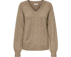 Jacqueline de Yong Trui Jdyaspen Life L/s V-neck Pullover K 15359750 Mountain Trail/w. Gold Lu Dames Maat - M