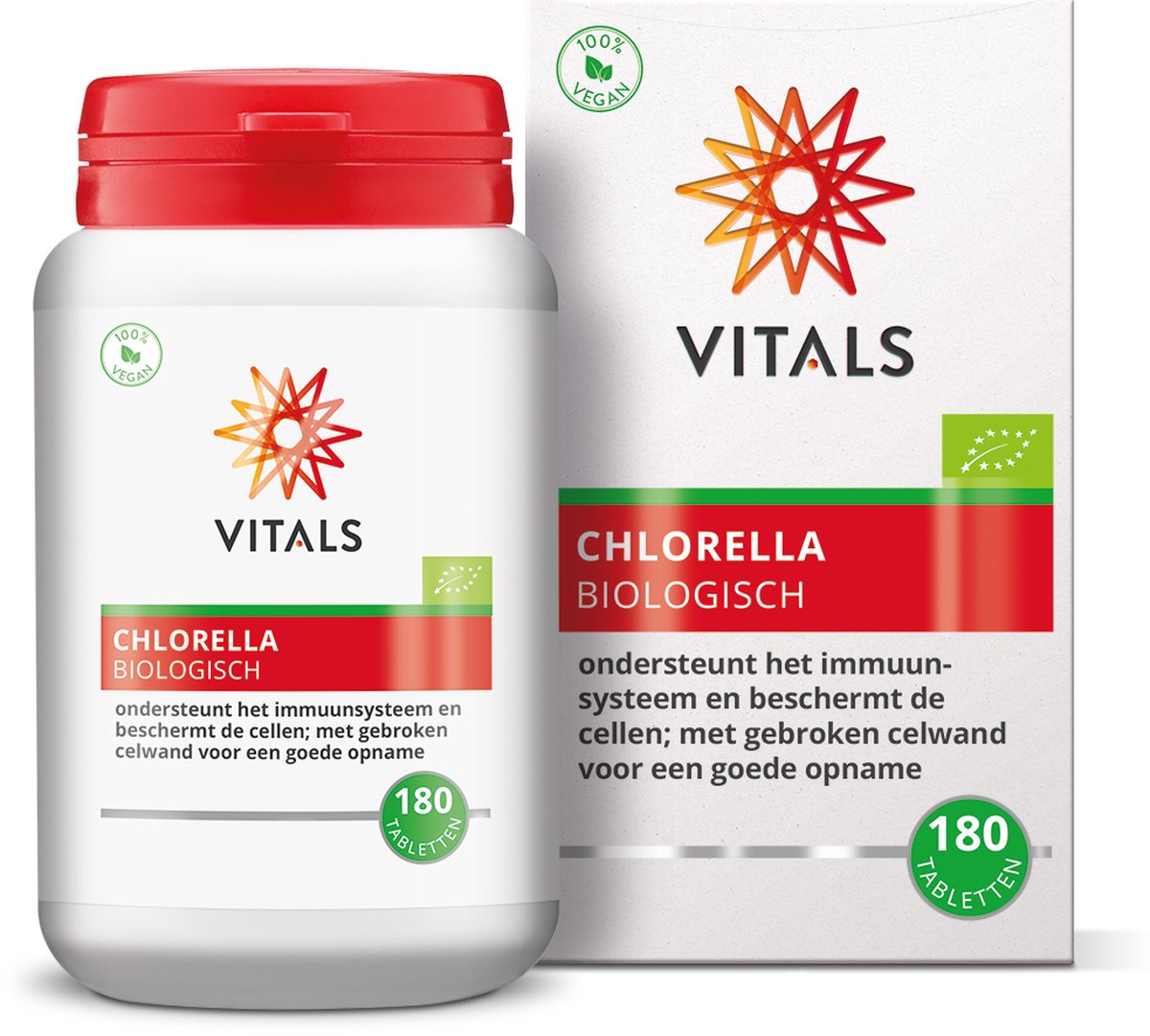 Goedkoopste Vitals Chlorella Biologisch 500 mg - 180 tabletten - antioxidanten. Biologisch gekweekte chlorella in tabletjes van 500 mg.