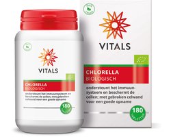 Vitals Chlorella Biologisch 500 mg - 180 tabletten - antioxidanten. Biologisch gekweekte chlorella in tabletjes van 500 mg.