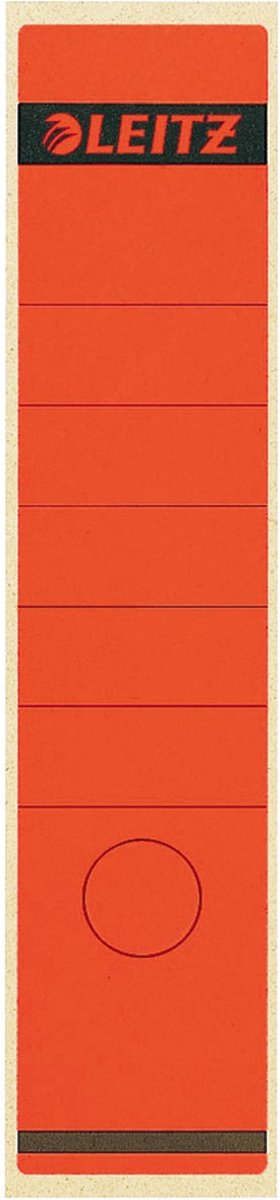 Rugetiket leitz 62x285mm zelfkl rood | 10 stuks