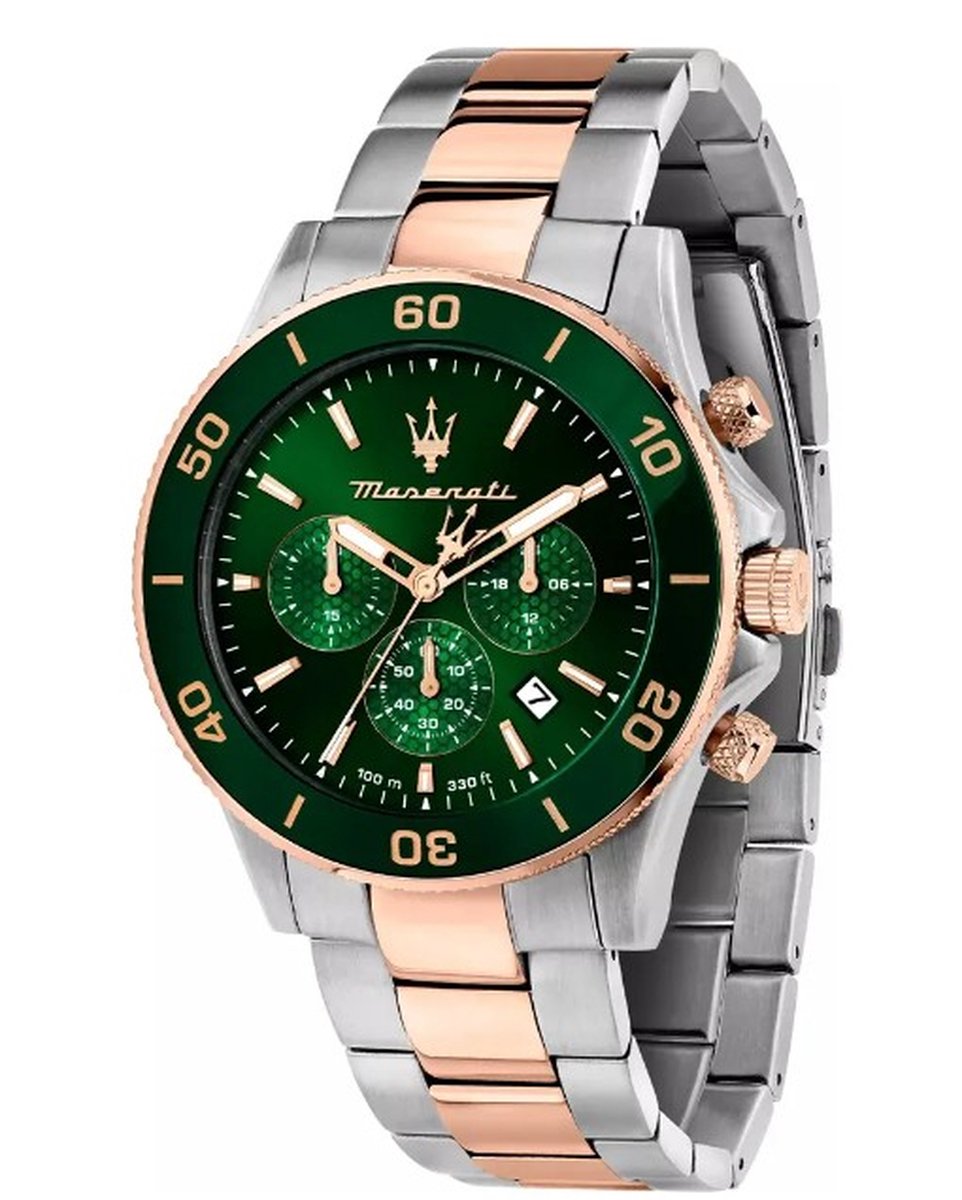 Masarati Horloge Competizione | groene wijzerplaat | Chronograaf
