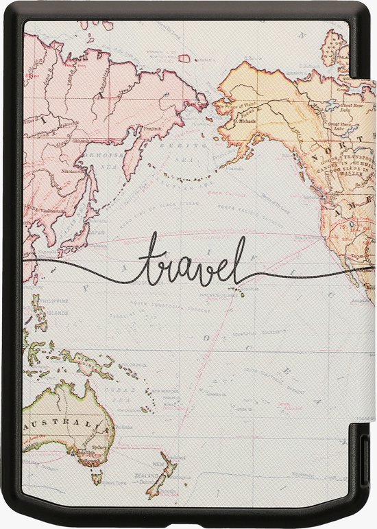 kwmobile e-reader hoesje geschikt voor Pocketbook Verse / Verse Lite / Verse Pro / Color / Vivlio Light/Light HD hoes - Ereader flip case met standaard - E reader cover van kunstleer - In zwart / meerkleurig van kwmobile — afbeelding 3