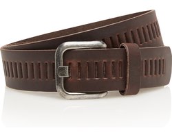 Timbelt Leren Geperforeerde Werkriem - Ergonomische Werkbroek Riem - Workwear - Bedrijfskleding Riem - Leer - Bruin - Lengte totaal 135 cm / Riemmaat 115