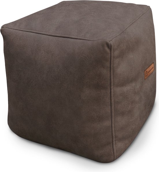 Casacomfy ModiBox – Pouf Carré – Infusion à Froid – Repose-pieds – Aspect Cuir