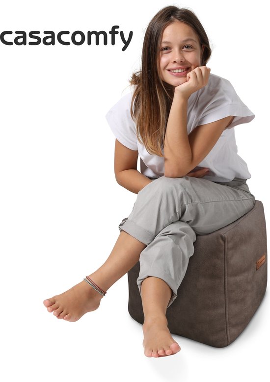 Casacomfy ModiBox – Pouf Carré – Infusion à Froid – Repose-pieds – Aspect Cuir