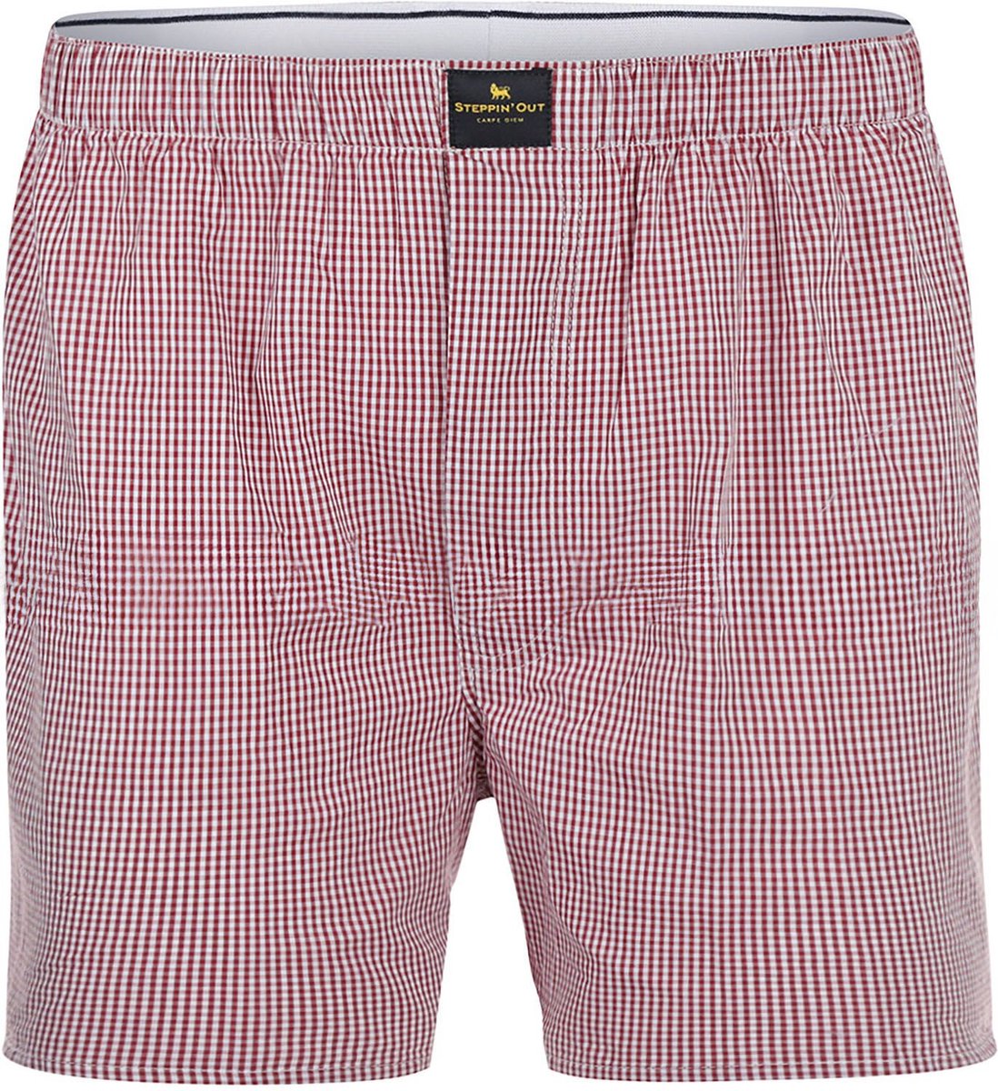 Steppin' Out Boxershort Poplin Ruiten Rood - Maat S - Heren - Boxershorts